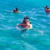 Persona practicando snorkel en las aguas cristalinas de Isla Saona.